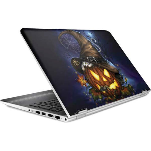 Halloween Cat and Jack O Lantern Pumpkin by Sarah Richter HP Pavilion Skin